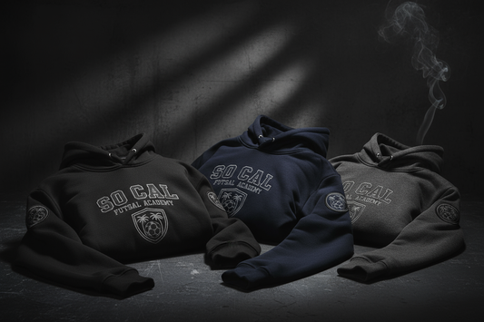 So Cal Futsal Academy Hoodies dark tone and dark background