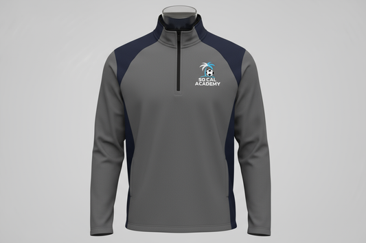 so cal futsal academy quarter zip darker tone
